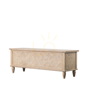 Flurbank mit Stauraum Gallery Direct Mustique 130 cm natur Mahagoni Mindi massiv small 2