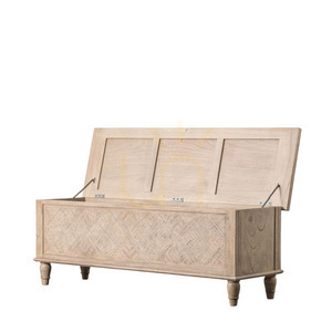 Flurbank mit Stauraum Gallery Direct Mustique 130 cm natur Mahagoni Mindi massiv small 3