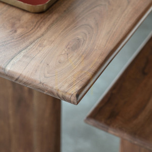 Esszimmerbank Gallery Direct Borden 140 cm Akazienholz natur Eisen small 2