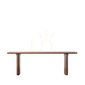 Esszimmerbank Gallery Direct Borden 140 cm Akazienholz natur Eisen small 0