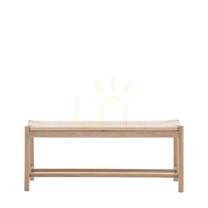 Eton Bank aus Eiche und geflochtenem Seil 110 × 43,5 × 45 cm Gallery Direct small 0