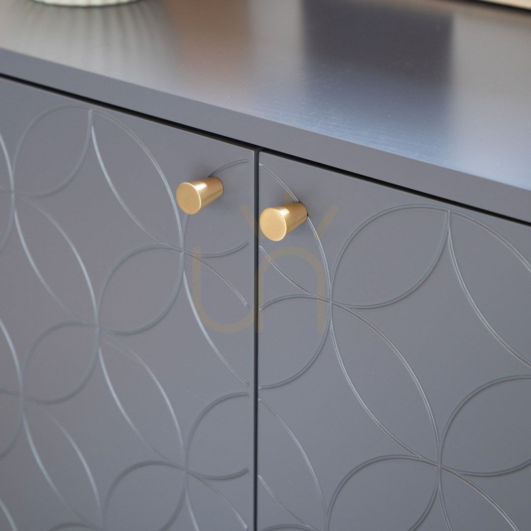 Vorschau Schrank Gallery Direct Holbrook 2-türig grau 120x40x79 cm MDF Eiche Messing Schrank Gallery Direct Holbrook 2-türig grau 120x40x79 cm MDF Eiche Messing