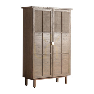 Schrank Gallery Direct Kyoto 2-türig Natur Massiv-Mindi Rattan 107 x 37 x 160 cm small 3