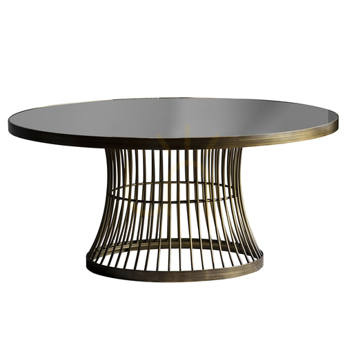 Prüfen Couchtisch Gallery Direct Pickford Bronze 90x90 cm Glas Metall