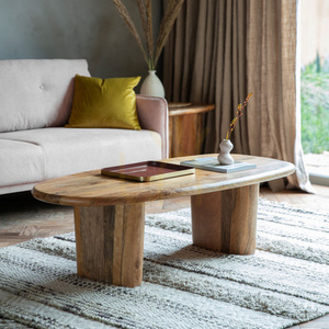 Couchtisch Gallery Direct Hoffman 135x60 cm Mangoholz natur Eisen small 1