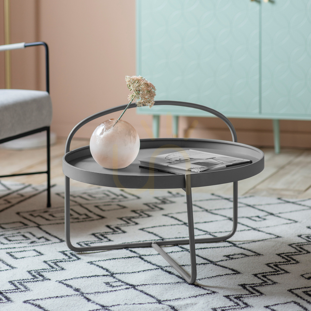 Aussicht Couchtisch Gallery Direct Melbury grau Eisen 65x65x50 cm Couchtisch Gallery Direct Melbury grau Eisen 65x65x50 cm