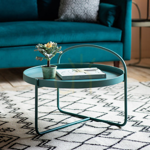 Couchtisch Gallery Direct Melbury türkisblau Eisen 65x65x50 cm small 1