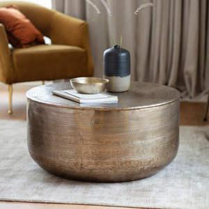 Couchtisch Gallery Direct Ashta antikes Messing Metall 80x80x38 cm small 1