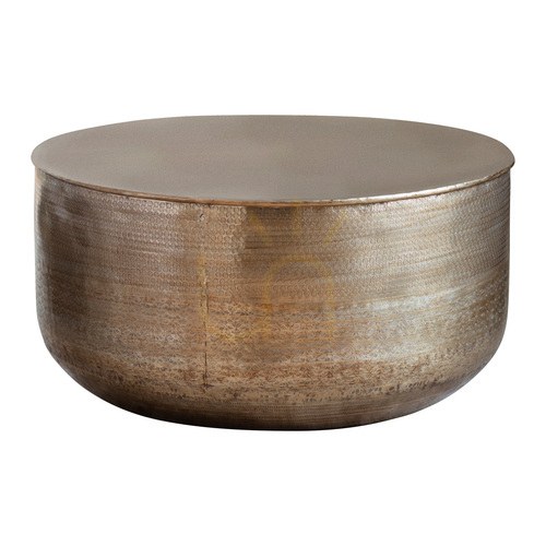 Prüfen Couchtisch Gallery Direct Ashta antikes Messing Metall 80x80x38 cm