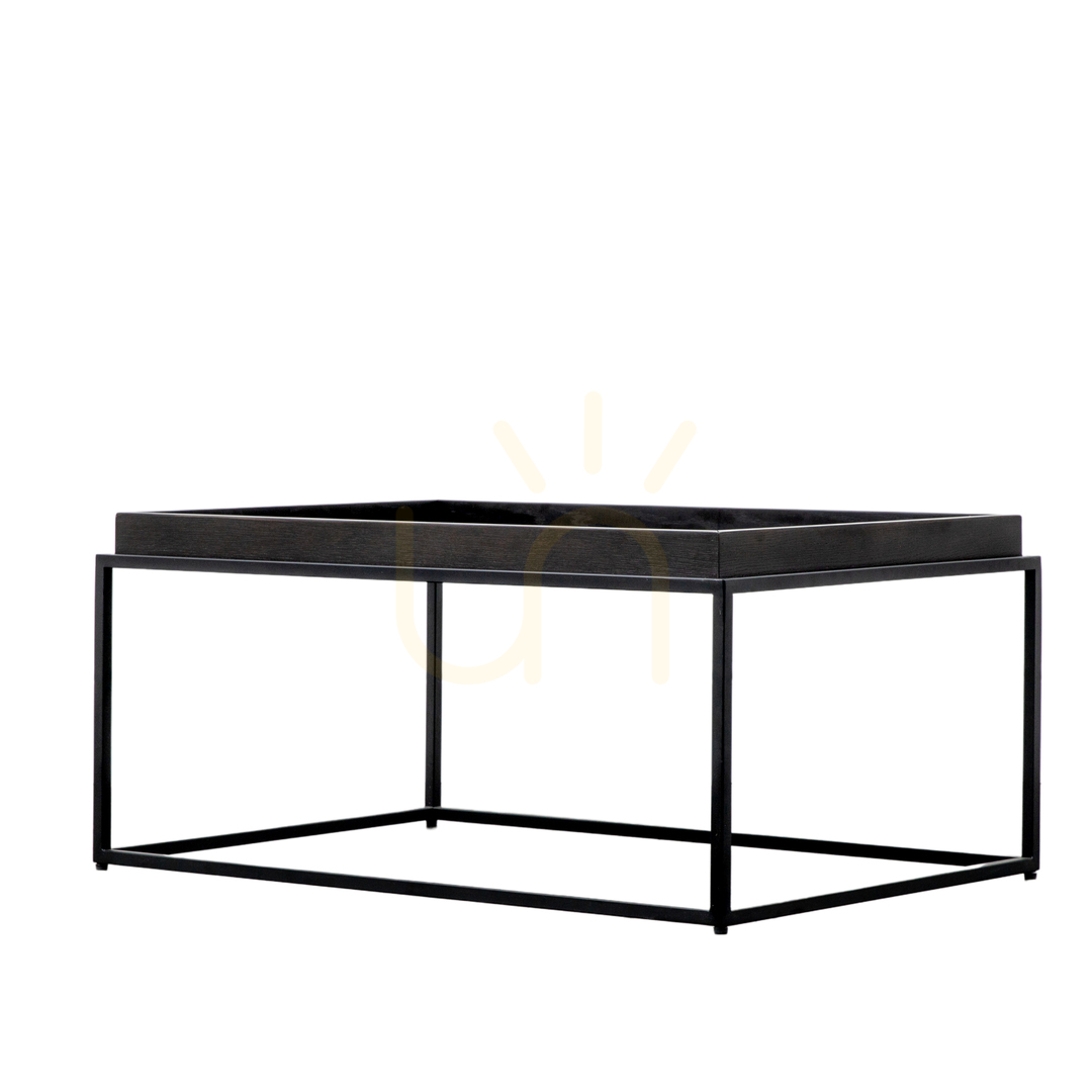 Zeige Couchtisch Gallery Direct Forden Tray schwarz 90x60 cm rechteckig MDF Metall Couchtisch Gallery Direct Forden Tray schwarz 90x60 cm rechteckig MDF Metall
