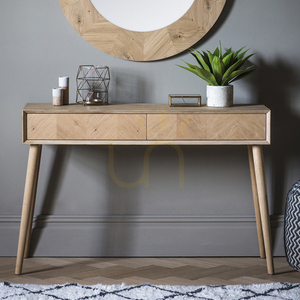 Konsolentisch Gallery Direct Milano Eiche 120 cm 2 Schubladen Chevron small 1