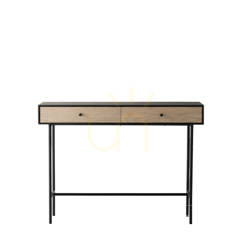 Prüfen Konsolentisch Gallery Direct Carbury 110x35x80 cm Schwarz/Natur mit 2 Schubladen