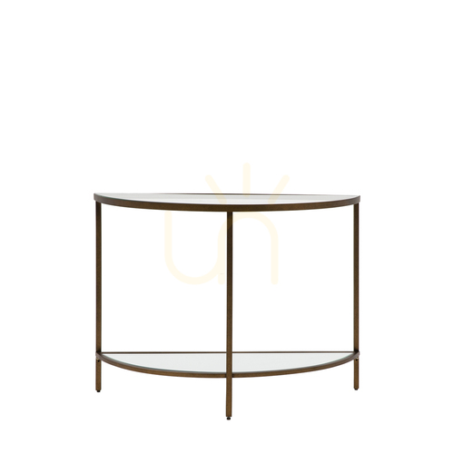 Prüfen Konsolentisch Gallery Direct Hudson Bronze Metall Glas 100x35x75 cm