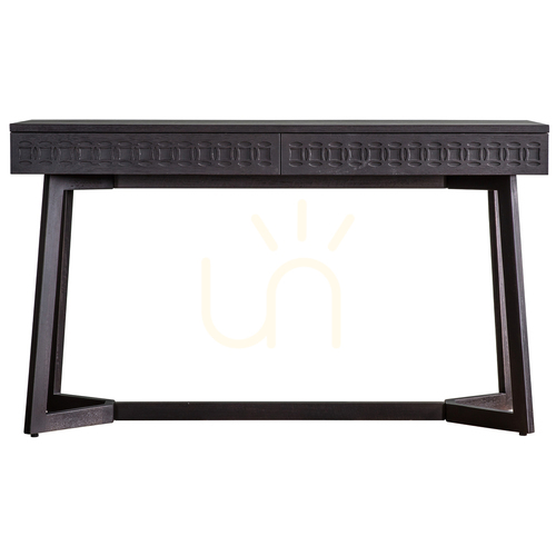 Prüfen Schreibtisch Gallery Direct Boho Boutique schwarz 130 cm Mangoholz 2 Schubladen