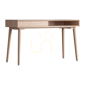 Schreibtisch Gallery Direct Milano Eiche 130 cm mit 1 Schublade und offenem Fach small 5