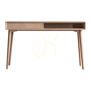 Schreibtisch Gallery Direct Milano Eiche 130 cm mit 1 Schublade und offenem Fach small 0