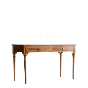 Schreibtisch Gallery Direct Symphony Walnuss Mindi Holz 130 cm 2 Schubladen small 4