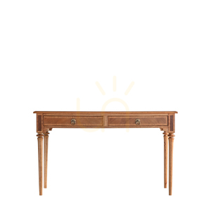 Schreibtisch Gallery Direct Symphony Walnuss Mindi Holz 130 cm 2 Schubladen small 0