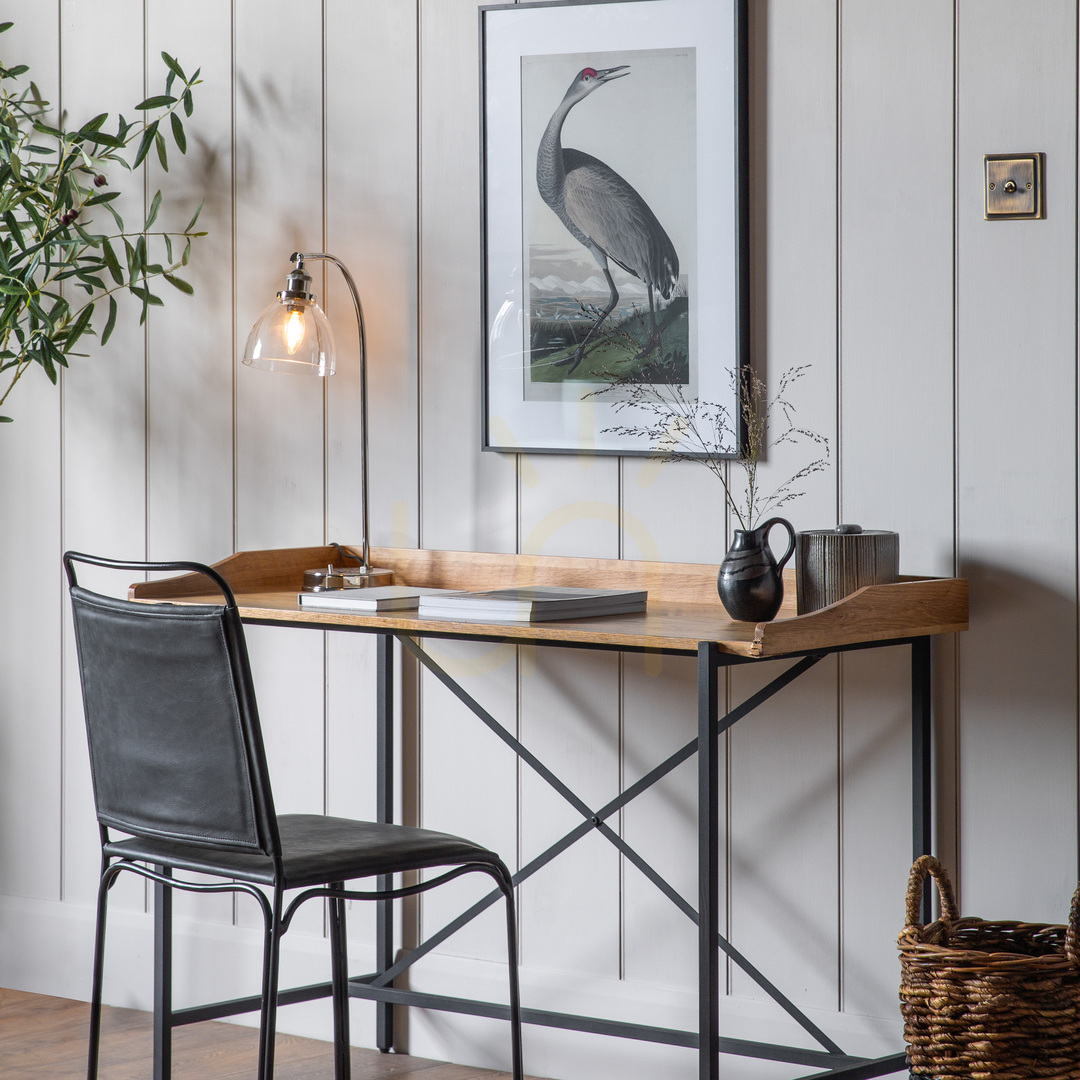 Aussicht Schreibtisch Gallery Direct Torrington 120x54 cm Schwarz/Natur Eichenfurnier Metall Schreibtisch Gallery Direct Torrington 120x54 cm Schwarz/Natur Eichenfurnier Metall