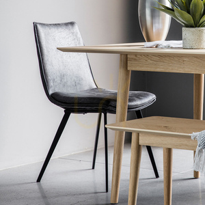 Stuhl Gallery Direct Hinks grau Kunstleder mit Metallbeinen 2 Stück small 2