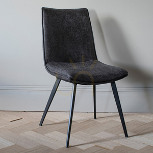 Stuhl Gallery Direct Hinks grau Kunstleder mit Metallbeinen 2 Stück small 4