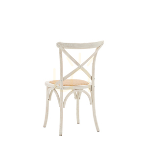 Bistrostuhl Gallery Direct weiß Rattan Kreuzrücken 2er-Set small 3