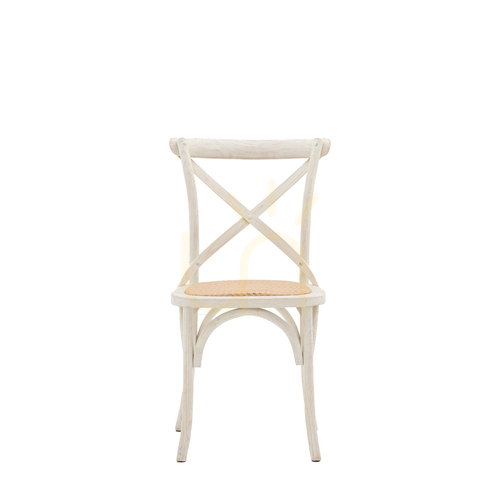 Prüfen Bistrostuhl Gallery Direct weiß Rattan Kreuzrücken 2er-Set