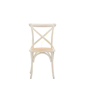 Bistrostuhl Gallery Direct weiß Rattan Kreuzrücken 2er-Set small 0