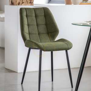 Esszimmerstuhl 2er-Set Gallery Direct Manford flaschengrün Mid-Century Eisen Polyester small 1