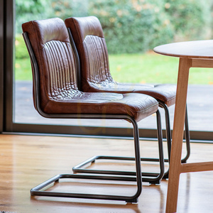 Lederstuhl braun Eisen Gallery Direct Capri 52x66x90 cm small 1