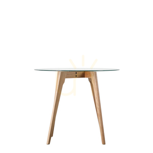Esstisch Gallery Direct Blair rund 90 cm Eiche Natur Klarglas small 0
