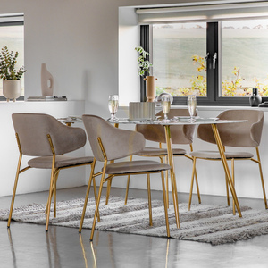 Esstisch Gallery Direct Evans 160 cm weiß Gold Glas Kunstmarmor Eisen small 3