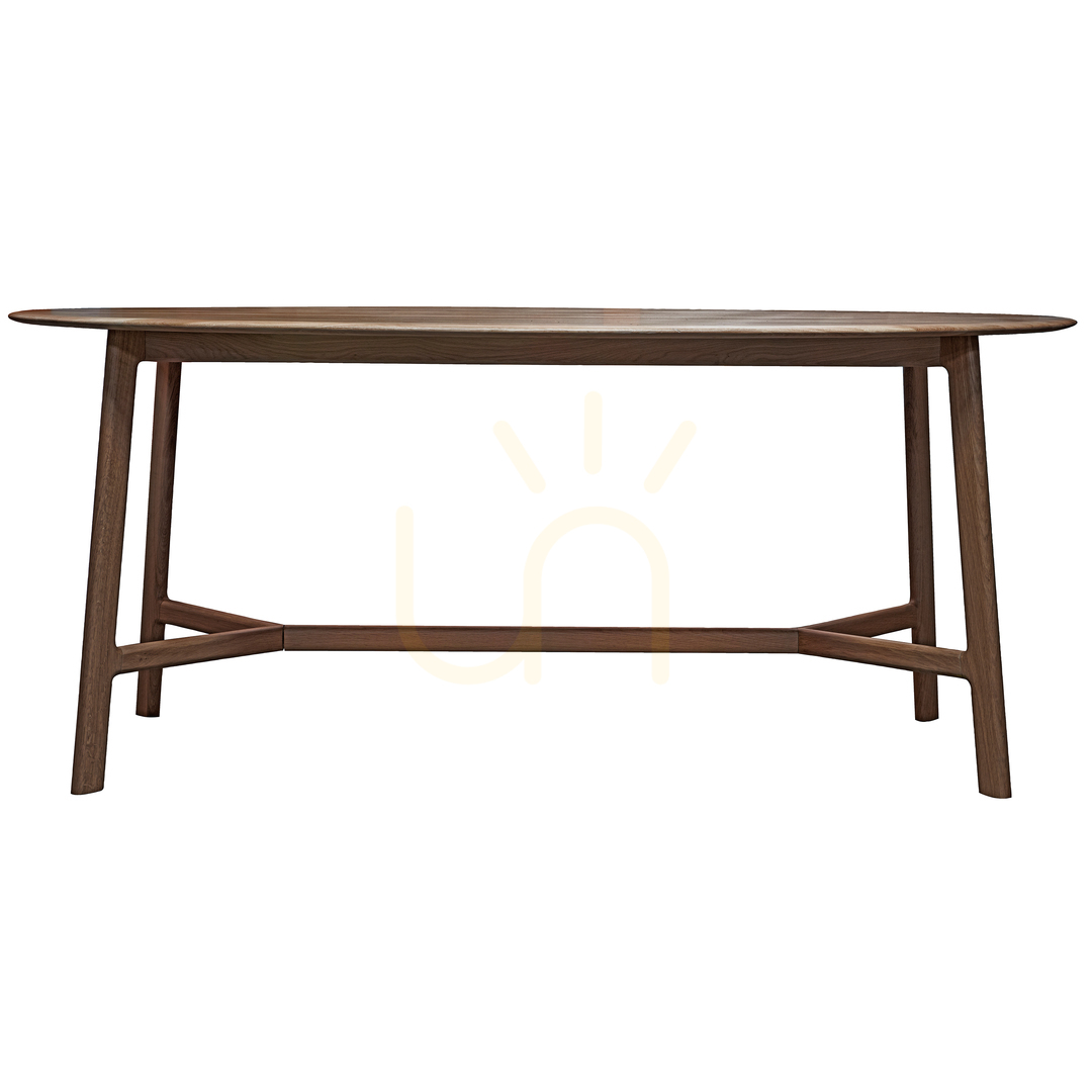 Dining Table Gallery Direct Madrid Walnut Oval Solid Walnut 180 x 100 cm