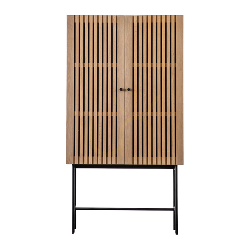 Prüfen Cocktailschrank Gallery Direct Okayama 2-türig Eiche 86x35x160 cm