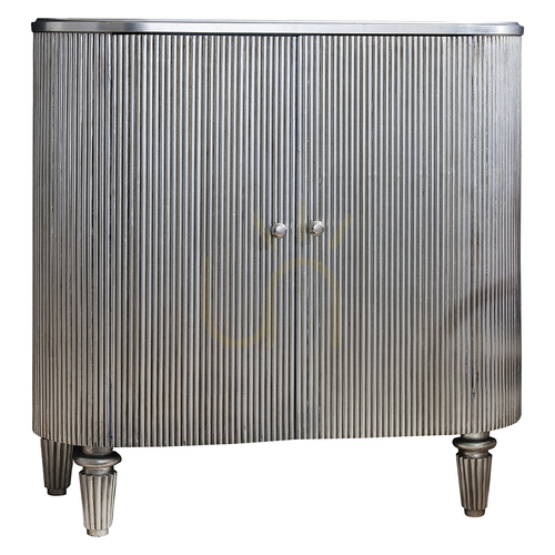 Prüfen Getränkeschrank Gallery Direct Jeeves silber Blattoptik Spiegelrückwand 97 cm