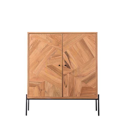 Prüfen Getränkeschrank Gallery Direct Oklahoma 2-türig Akazienholz natur 88x40x100 cm