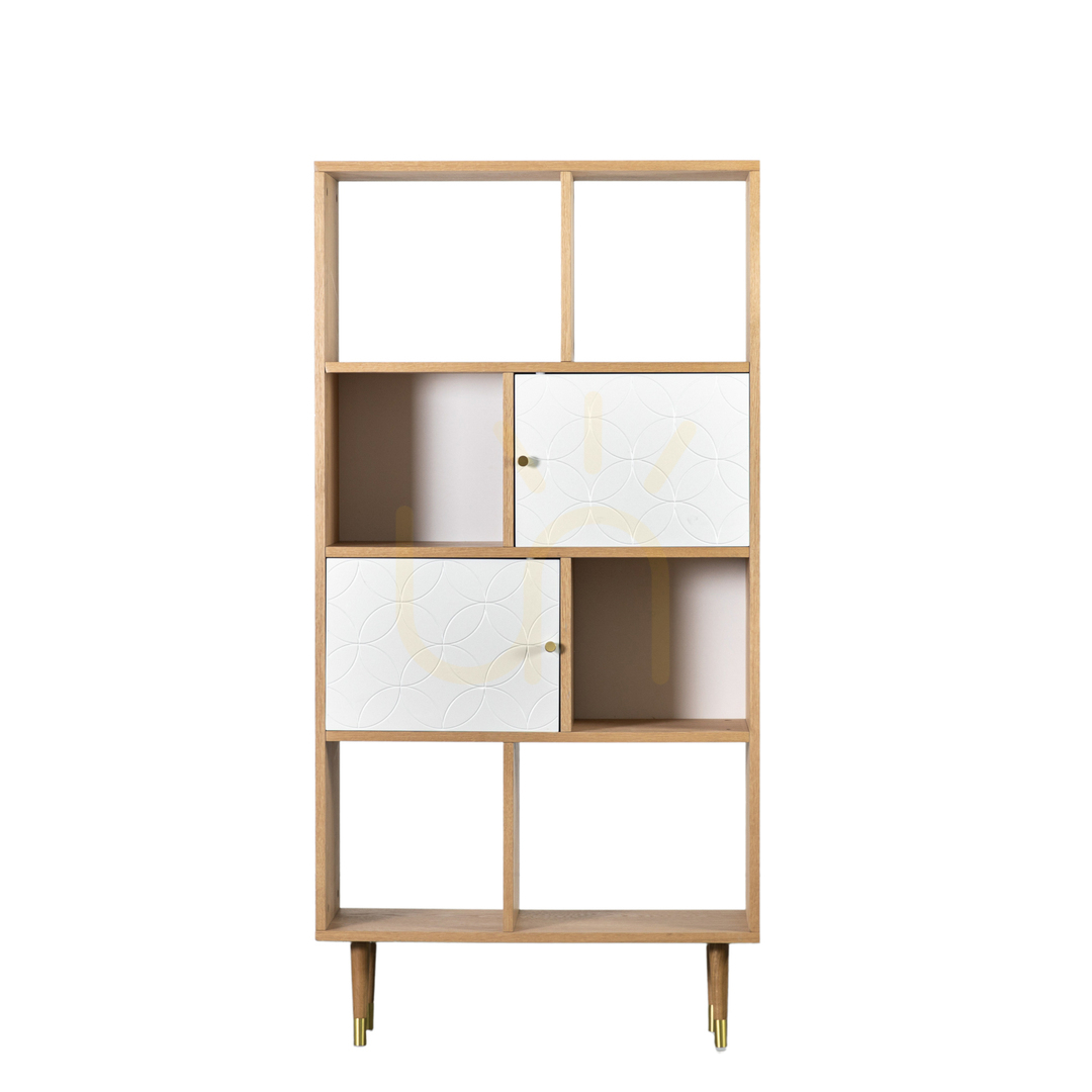 Prüfen Regal Gallery Direct Newbury Eiche Weiß 80x30x160 cm MDF/Melamin/Messing Regal Gallery Direct Newbury Eiche Weiß 80x30x160 cm MDF/Melamin/Messing
