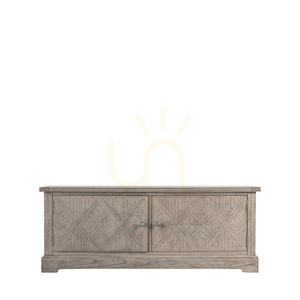 Medienmöbel Gallery Direct Mustique 2 Türen natur 130 cm Massivholz small 0