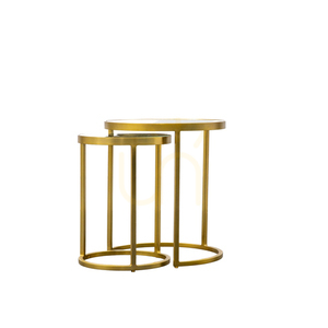 Beistelltisch 2er-Set Gallery Direct Rowe Gold Metall Glas 40 x 45 cm 5 Beistelltisch 2er-Set Gallery Direct Rowe Gold Metall Glas 40 x 45 cm small 5