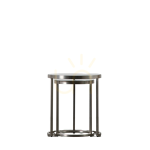 Satztisch 2er Set Gallery Direct Rowe Silber Eisen Glas 40x45 cm 0 Satztisch 2er Set Gallery Direct Rowe Silber Eisen Glas 40x45 cm small 0