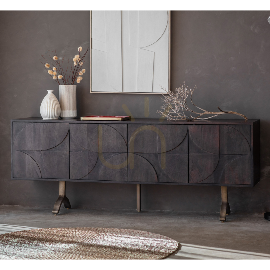 Aussicht Sideboard Gallery Direct Sharma 4-türig Mangoholz braun 180 cm Sideboard Gallery Direct Sharma 4-türig Mangoholz braun 180 cm
