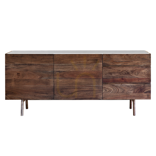 Prüfen Sideboard Gallery Direct Barcelona Akazie Marmor dunkel 165 cm 5056272006542