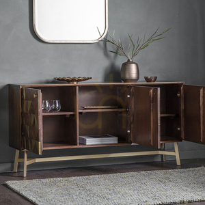Sideboard Gallery Direct Tate 3-türig Akazie Messing Braun/Gold 142 cm small 2