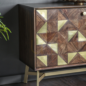 Sideboard Gallery Direct Tate 3-türig Akazie Messing Braun/Gold 142 cm small 4
