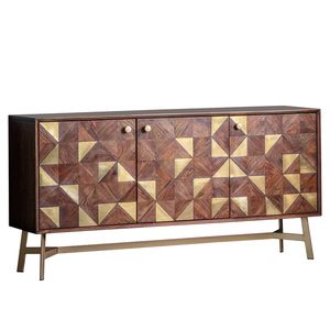 Sideboard Gallery Direct Tate 3-türig Akazie Messing Braun/Gold 142 cm small 5