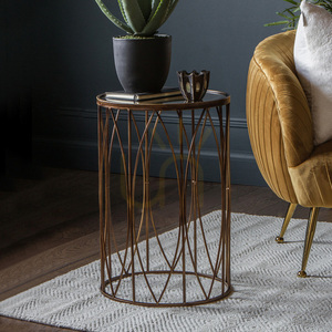 Beistelltisch Gallery Direct Highgate gold Metall Glas 40x40x60 cm 1 Beistelltisch Gallery Direct Highgate gold Metall Glas 40x40x60 cm small 1