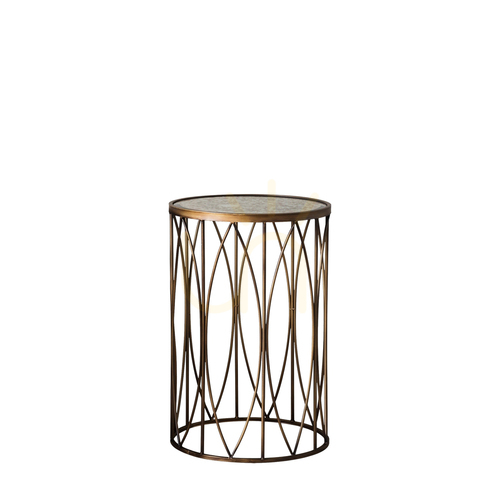 Prüfen Beistelltisch Gallery Direct Highgate gold Metall Glas 40x40x60 cm