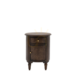 Beistelltisch Gallery Direct Madison rund Kaffee Mindi Holz mit Schublade 45 cm 0 Beistelltisch Gallery Direct Madison rund Kaffee Mindi Holz mit Schublade 45 cm small 0