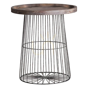 Beistelltisch Gallery Direct Menzies grau/natur MDF Metall 52x52x58 cm small 0