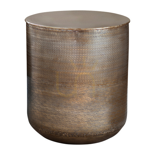 Prüfen Beistelltisch Gallery Direct Ashta – Metall, Antikmessing-Finish, 45 × 45 × 51 cm